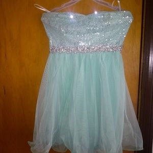 Short strapless formal dress